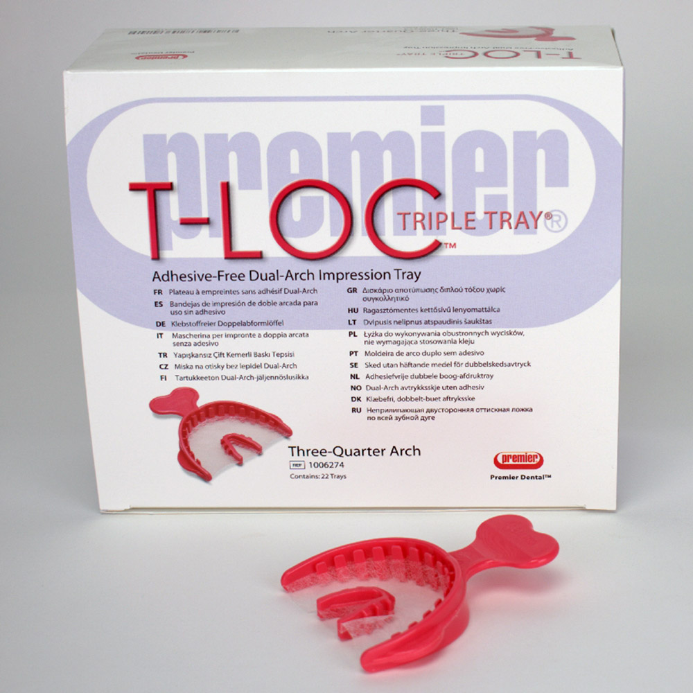 Premier Dental Products Company T-Loc Triple Trays 3/4 Arch 22St