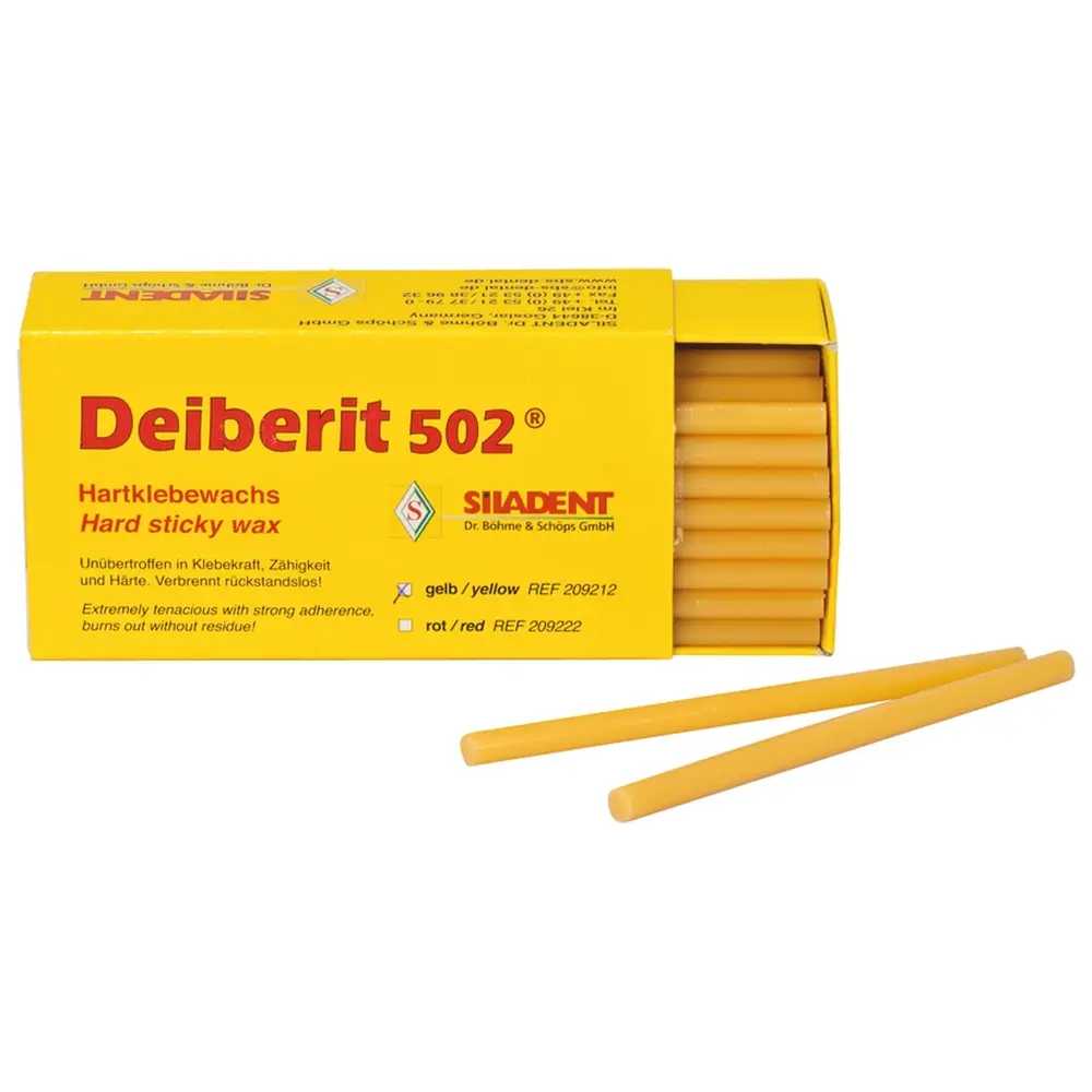 SILADENT Deiberit 502® - Packung 50 Stangen Hartklebewachs gelb