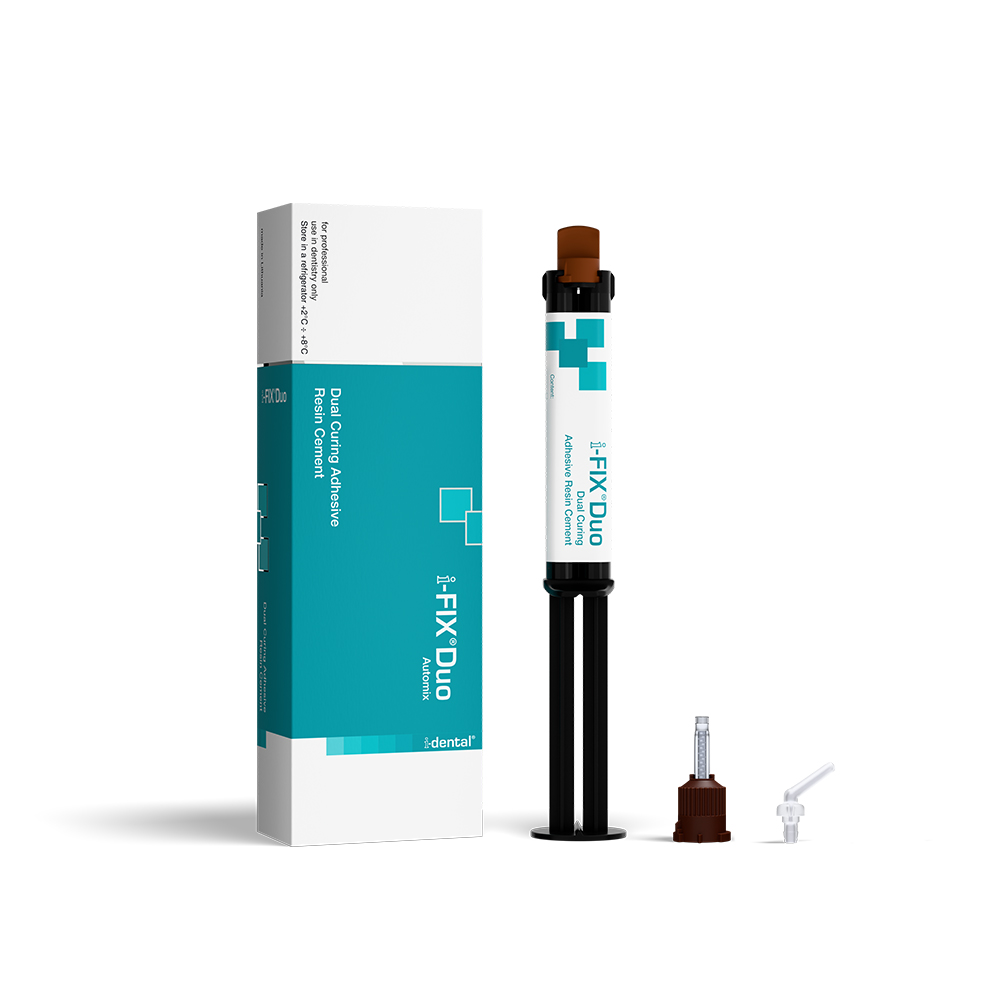 i-FIX Duo i-dental Dual Curing Adhesive Resin Cement – 8g, 10 Automix Tips, 10 Intraoral Tips, dentaler Kleber für Zahnarztbedarf