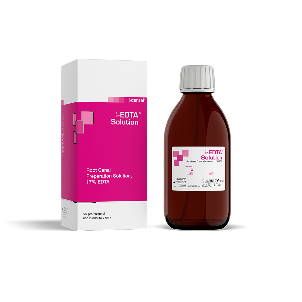 i-EDTA Solution i-Dental Wurzelkanal-Präparationslösung – 250ml, mit Spezialdüse, inkl. 3ml Spritze, i-EDTA Lösung