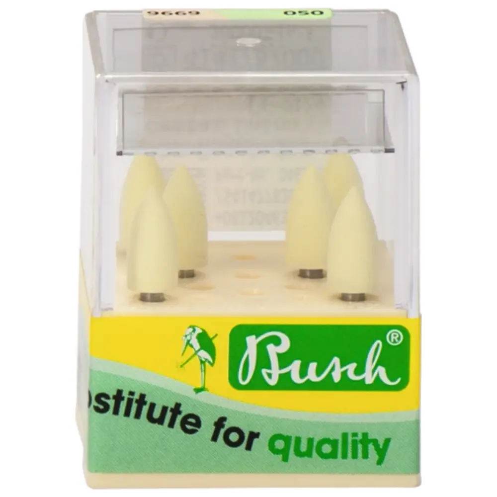 Busch 2-stufiges Poliersystem f. Komposit - Packung 6 Stück gelb mittel, RA, ISO 050
