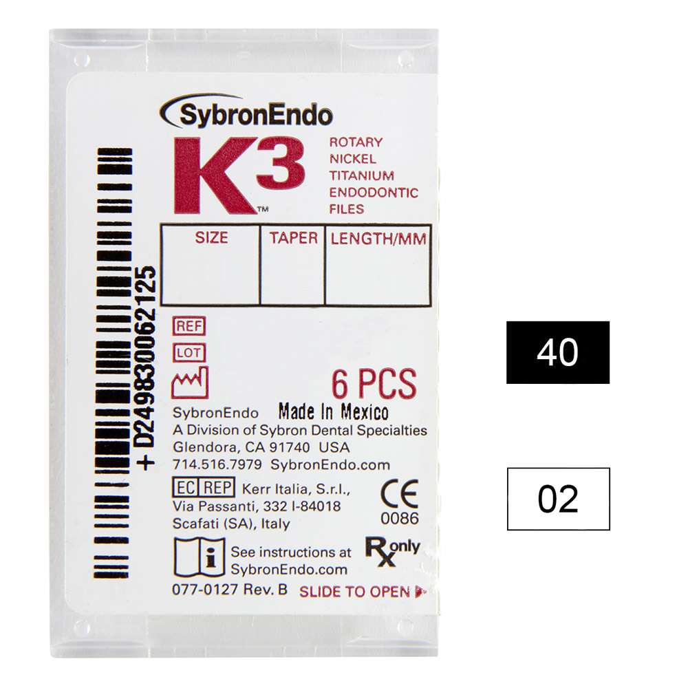 SybronEndo A Division of Ormco B.V. K3 NiTi-Files .02 Gr.40 21mm 6St