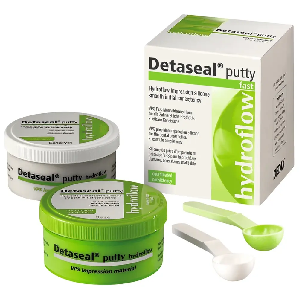 DETAX Detaseal® hydroflow putty - Multipackung 2 x 250 ml Base, 2 x 250 ml Katalysator, Zubehör