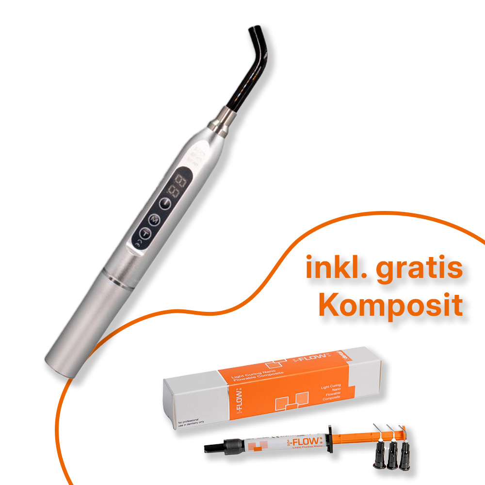 LED Curing Light 1.200 mW/cm² + gratis i-FLOWN Light Curing Nano Flowable Composite A3