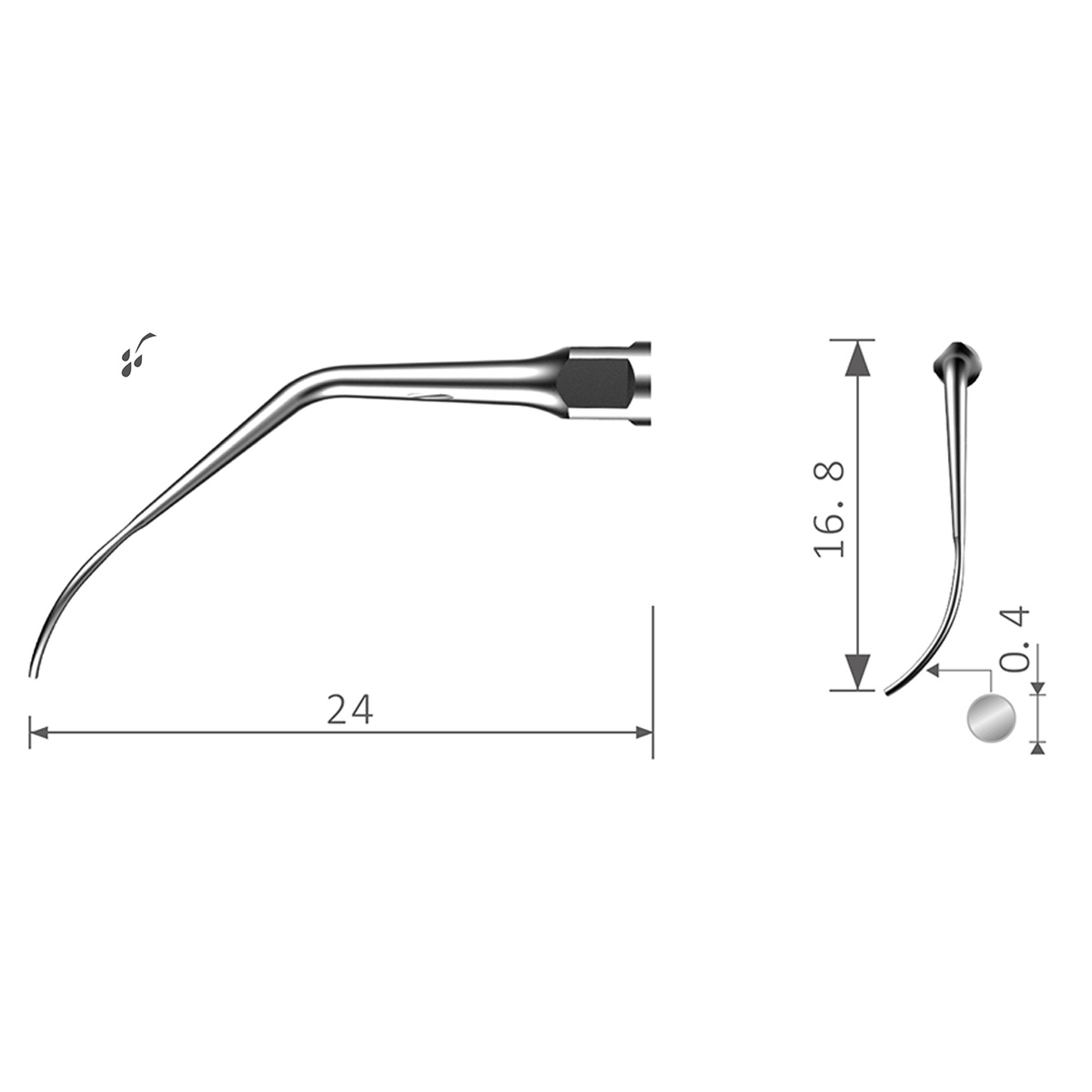 Ulraschallspitze PD2L für Satelec® Paro