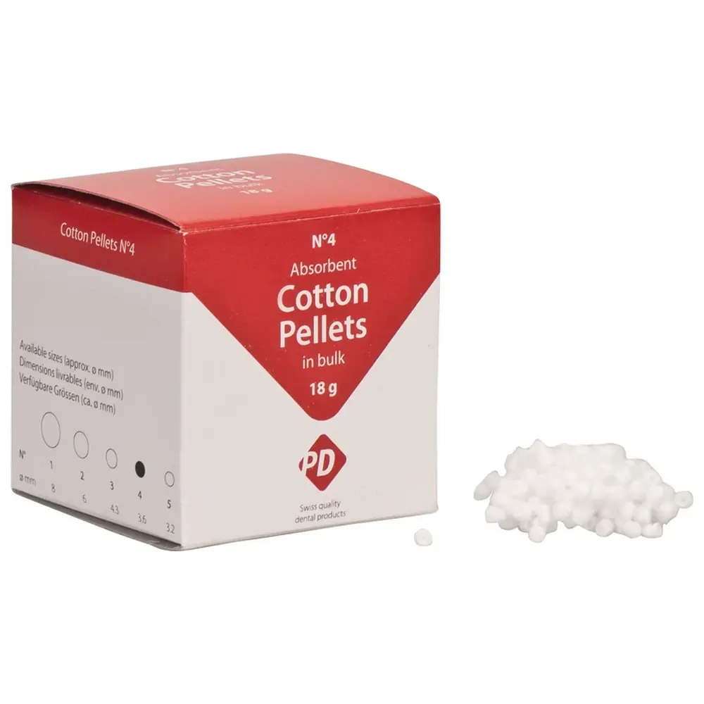 Produits Dentaires PD Wattekügelchen - Bulkpackung 18 g Ø 3,6 mm, Größe 4