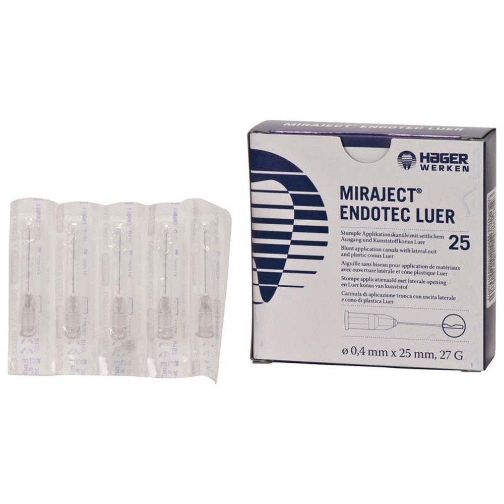 Hager & Werken MIRAJECT® ENDOTEC LUER - Packung 25 Stück, G27 25 mm, Ø 0,4 mm
