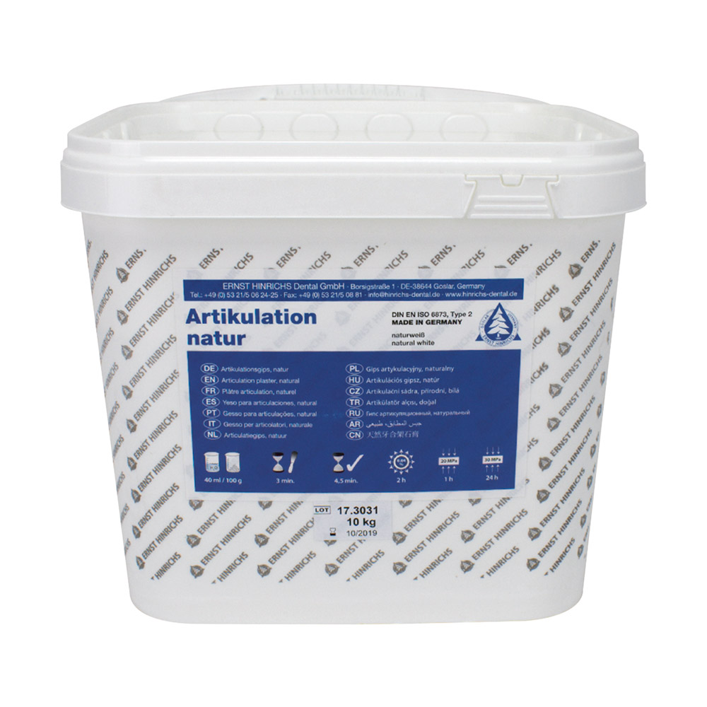 Ernst Hinrichs Dental Artikulationsgips naturweiss 10Kg